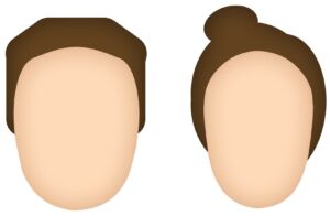 Vector de rosto oval masculino e feminino.